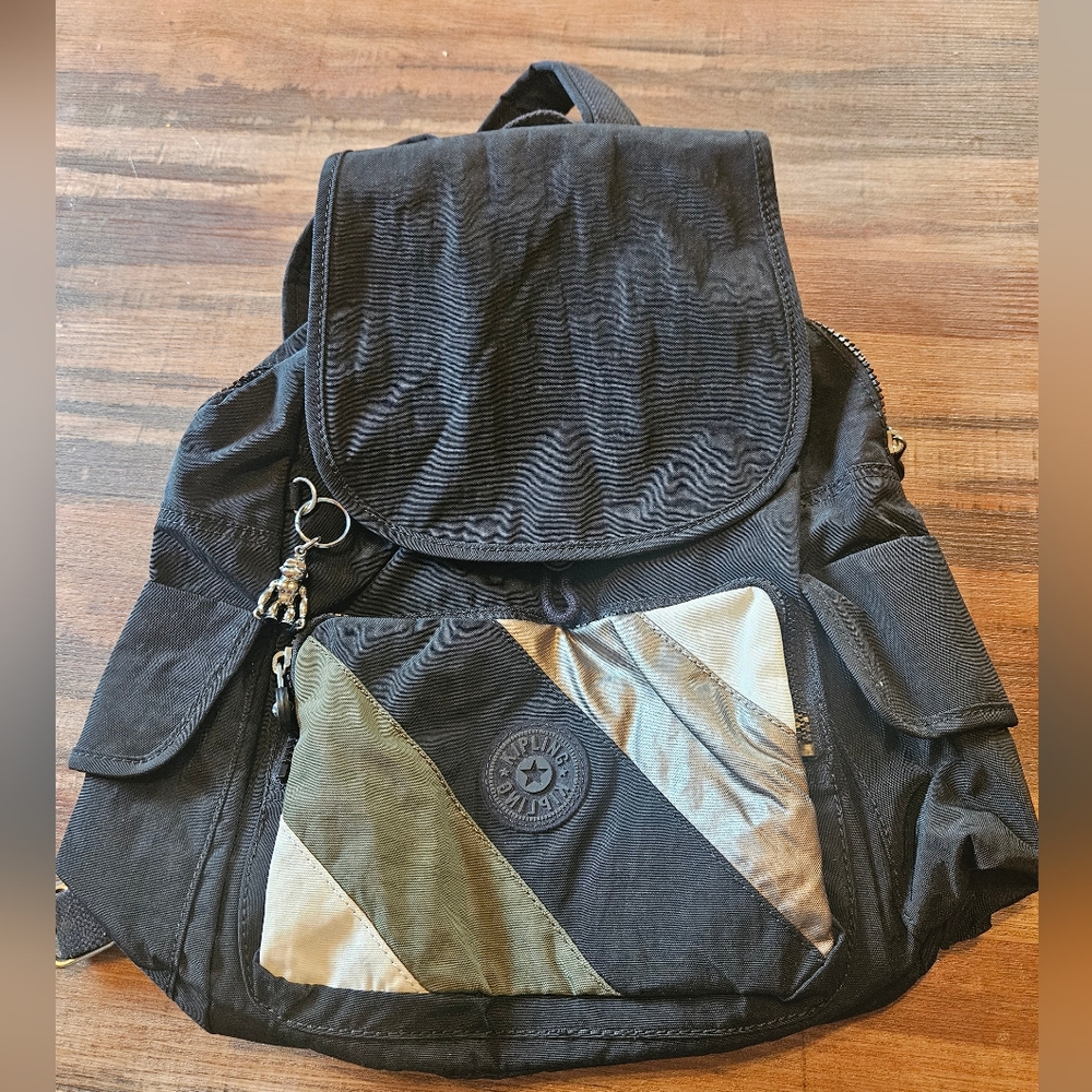 Kipling City Pack Medium Backpack Black Water Res… - image 1